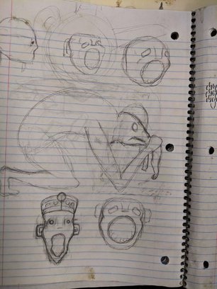 sketches of Aztec figures and designs sculpture