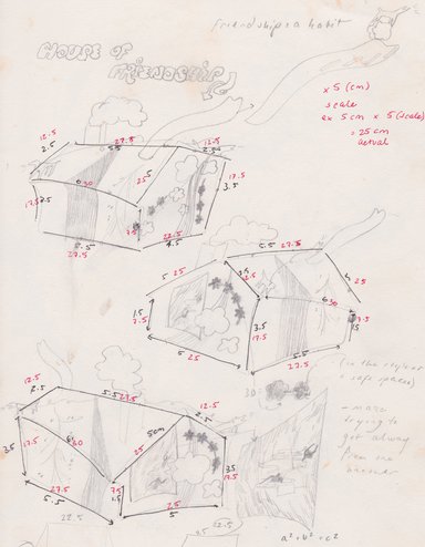 sketchbook drawing for ceramic house