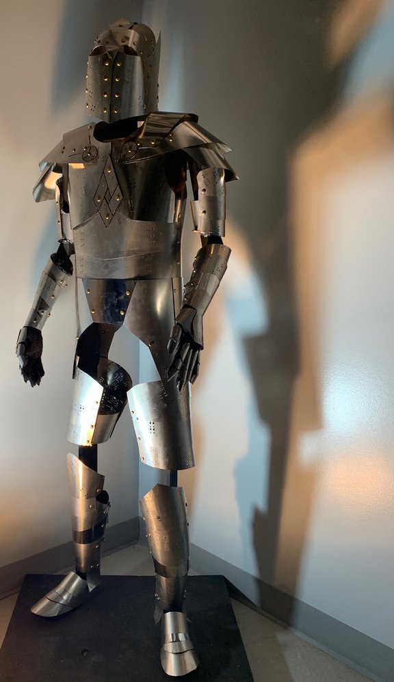 Standing full body knight in silver armor