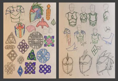sketchbook planning for knight