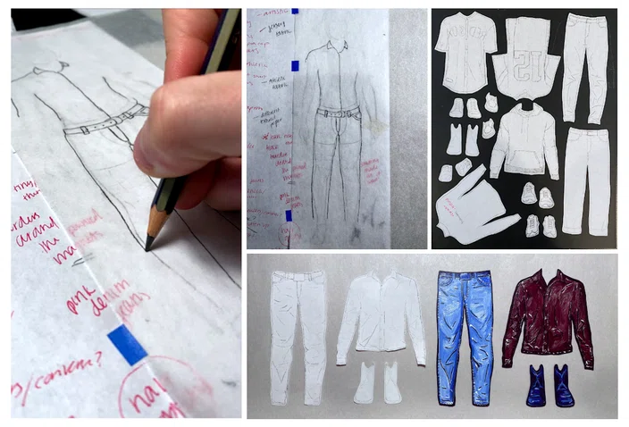 Paper patterns and templates for magnetic doll